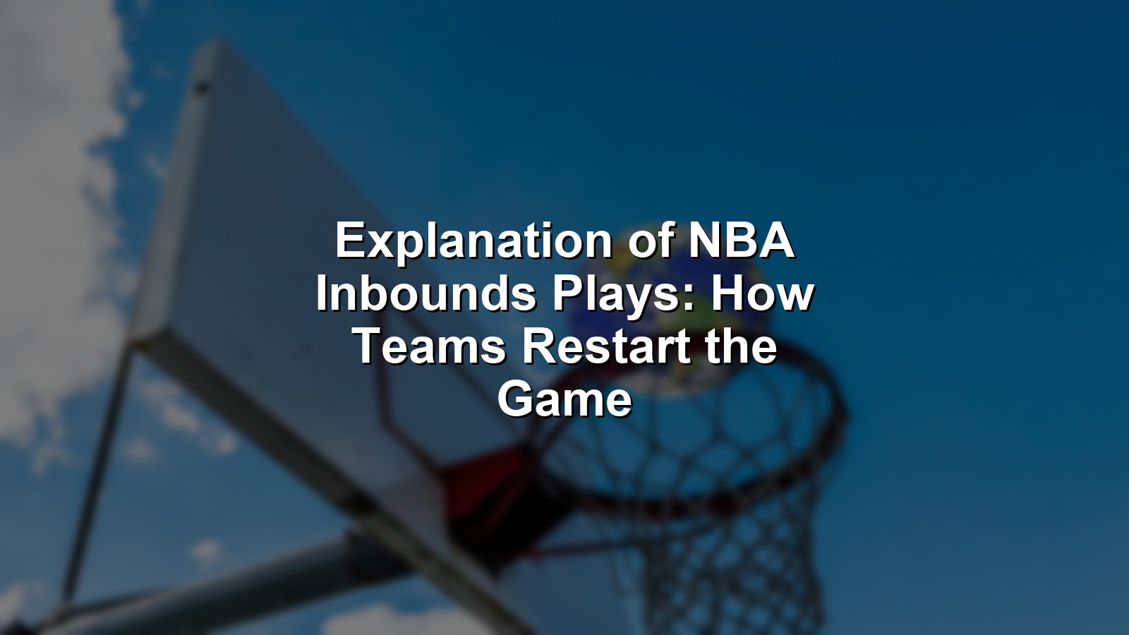 A vivid NBA inbounds play with the ball in mid-air and players executing a complex restart.