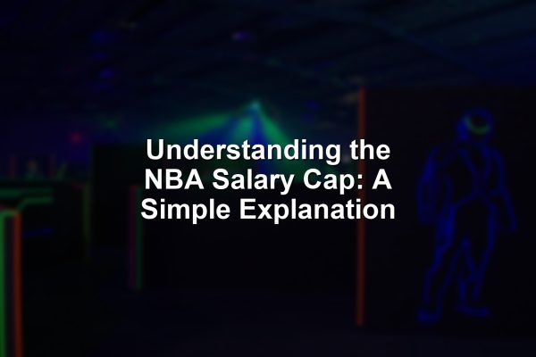 Illustration of NBA salary cap negotiation, showing GMs, contracts, and cap charts in a high-stakes meeting.