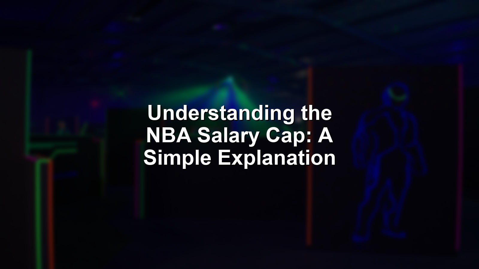 Illustration of NBA salary cap negotiation, showing GMs, contracts, and cap charts in a high-stakes meeting.
