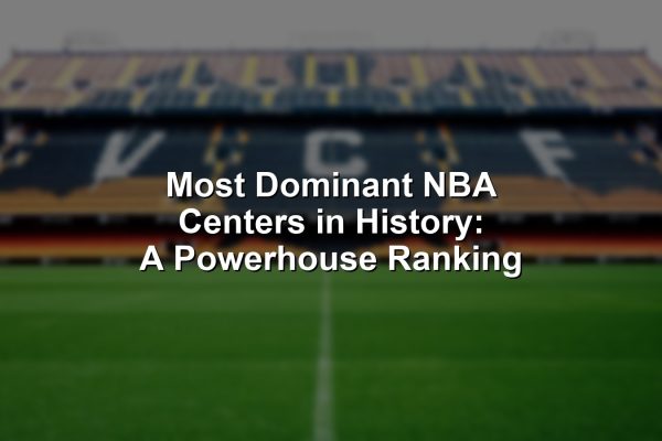 Illustration of the most dominant NBA centers in history battling near the basket.