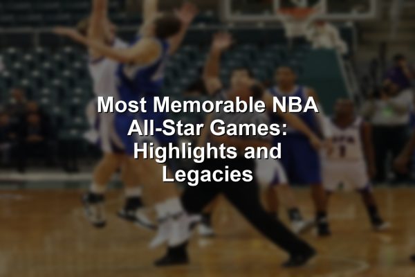 The most memorable NBA All-Star games captured in a vivid stadium scene with legends past and present.