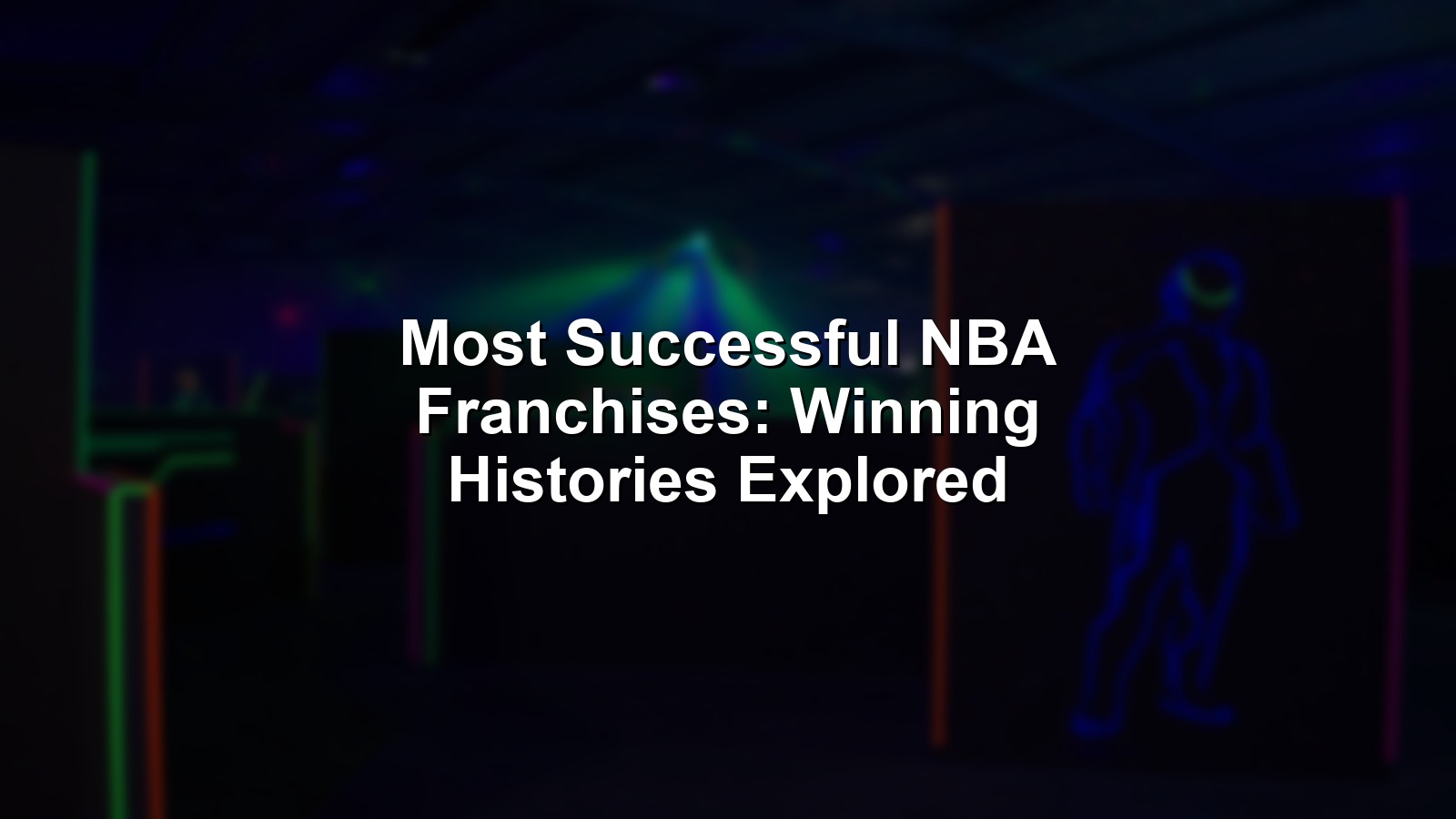 Illustration of the most successful NBA franchises symbolized by iconic jerseys and banners.