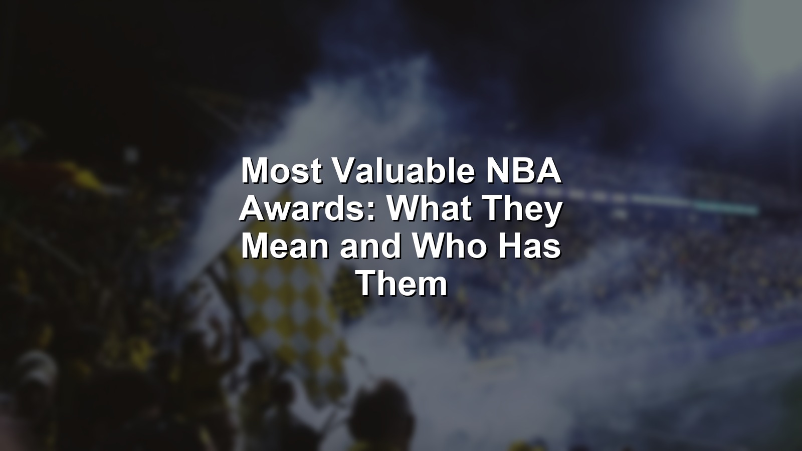 Vibrant display of the most valuable NBA awards with legendary players and trophies.