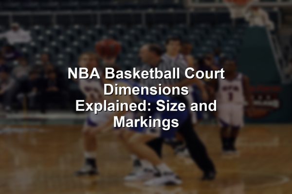 Overhead shot of a pro arena highlighting NBA basketball court dimensions and markings.