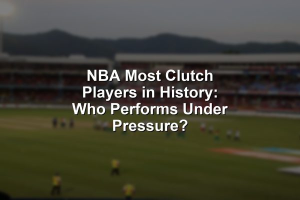 An NBA star takes a game-winning shot under pressure, exemplifying the most clutch players in history.