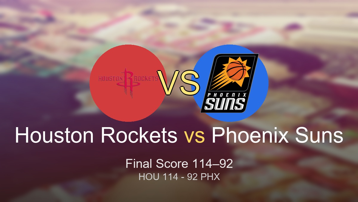 Houston Rockets celebrating victory in the HOU vs PHX final score and key takeaways game